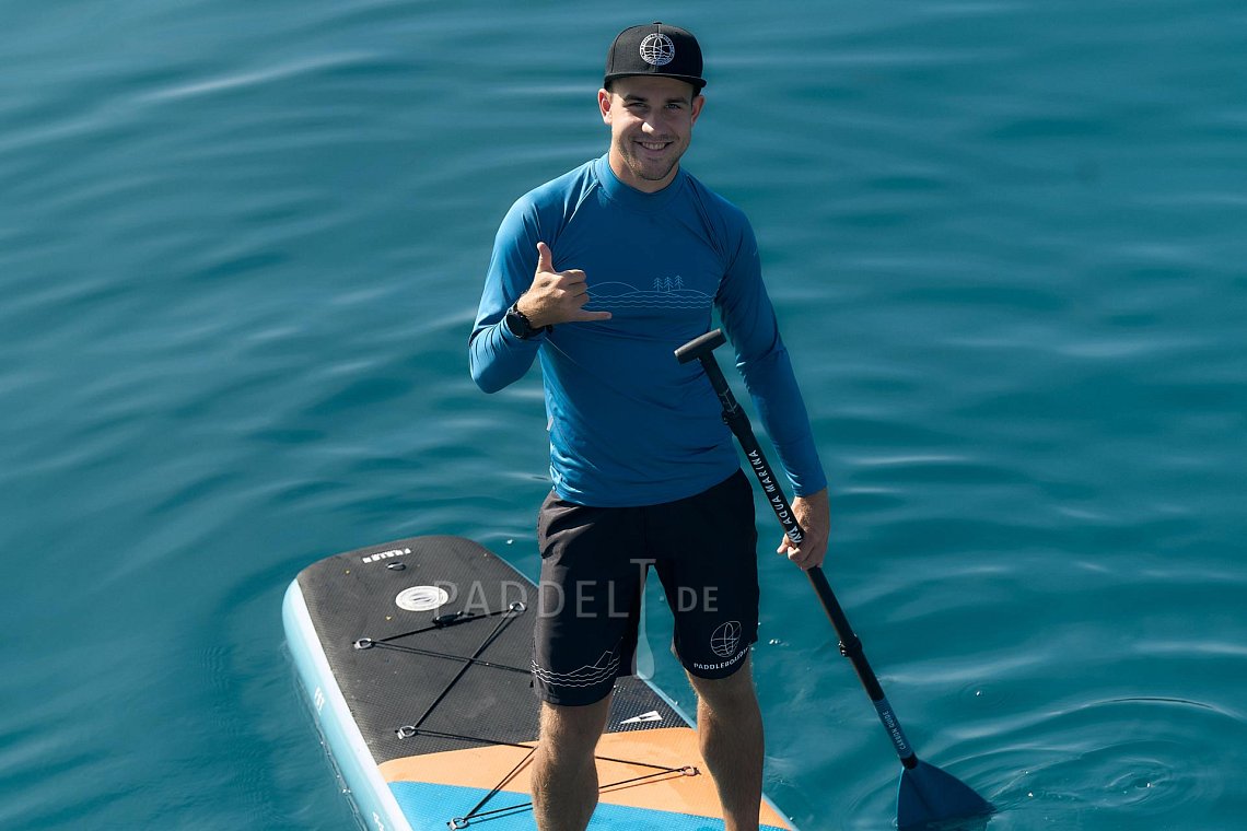 Herren Outfit 4 - Türkis - lycra langarm, MMA-Shorts černé na paddle