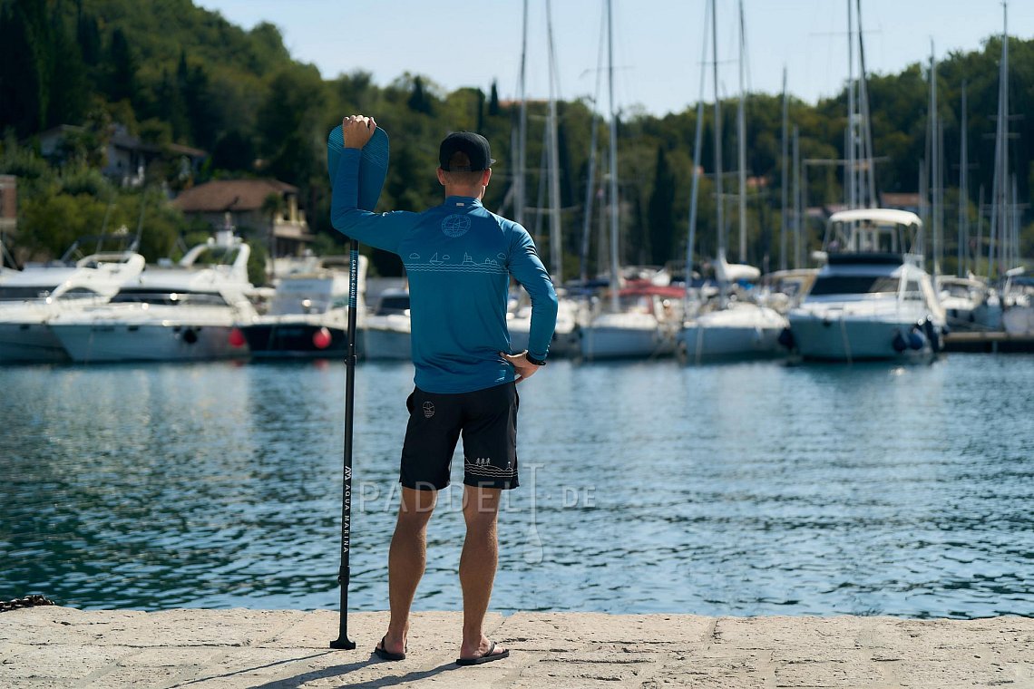 Herren Outfit 4 - Türkis - lycra langarm, MMA-Shorts černé na paddle