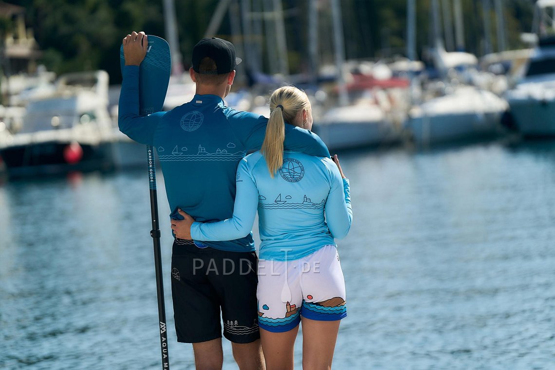 Herren Outfit 4 - Türkis - lycra langarm, MMA-Shorts černé na paddle