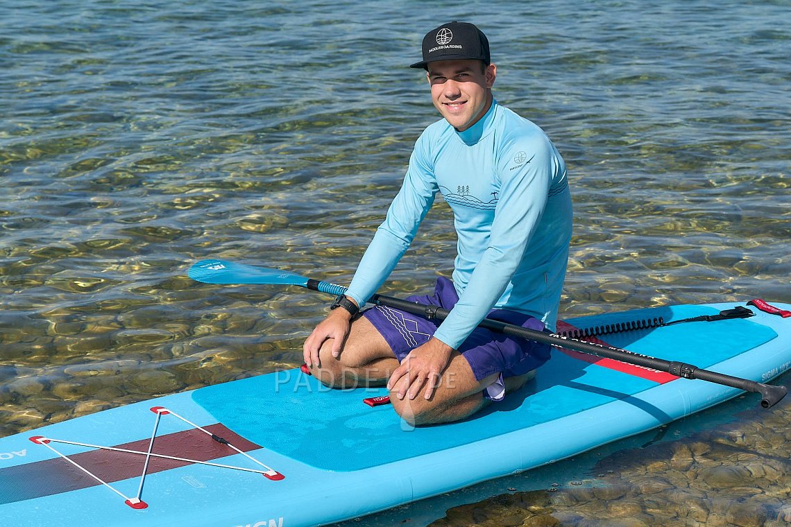 Herren Outfit 6 - Türkis - lycra langarm, MMA-Shorts fürs sup-board