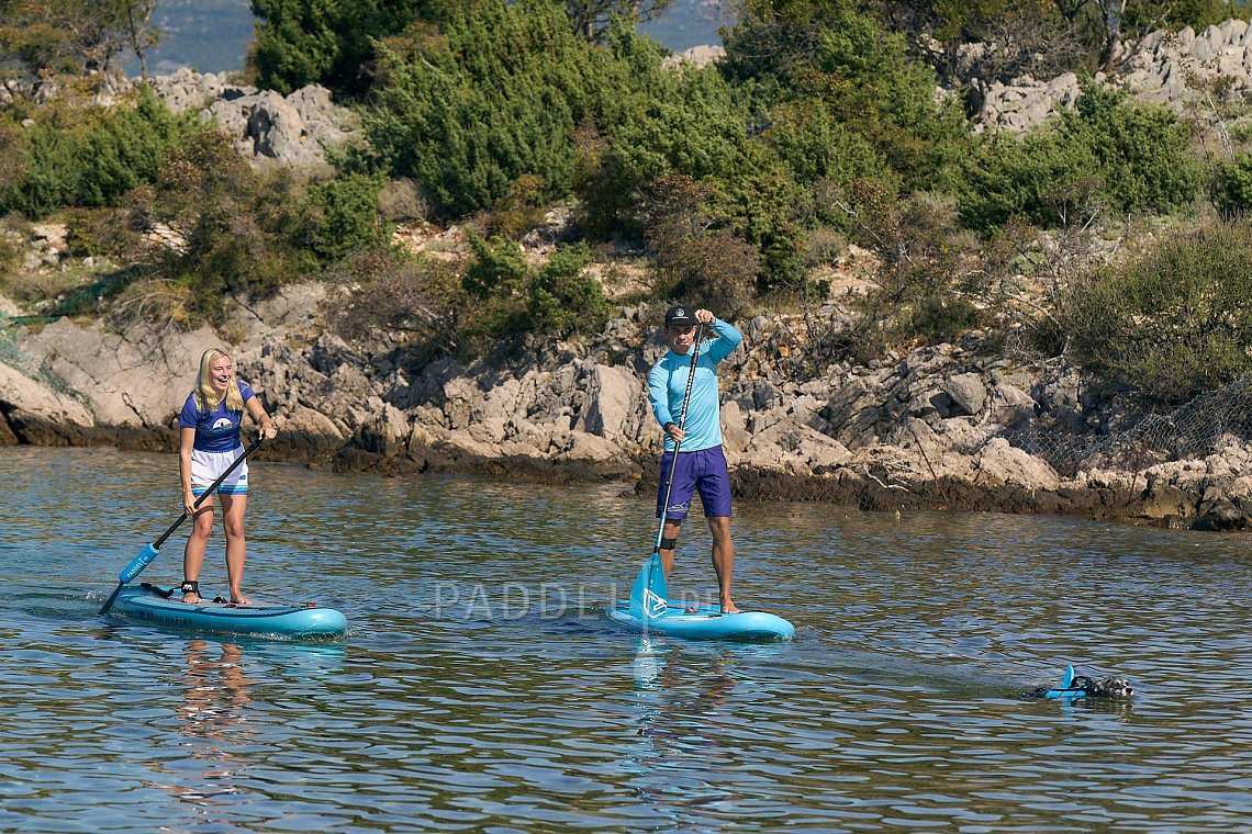 Herren Outfit 6 - Türkis - lycra langarm, MMA-Shorts fürs sup-board