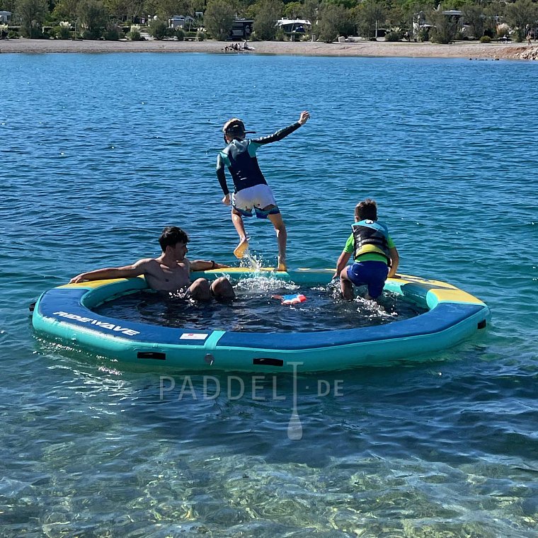 Nafukovací kruhový DOCK se síťovým středem na vodu, bazének na vodu