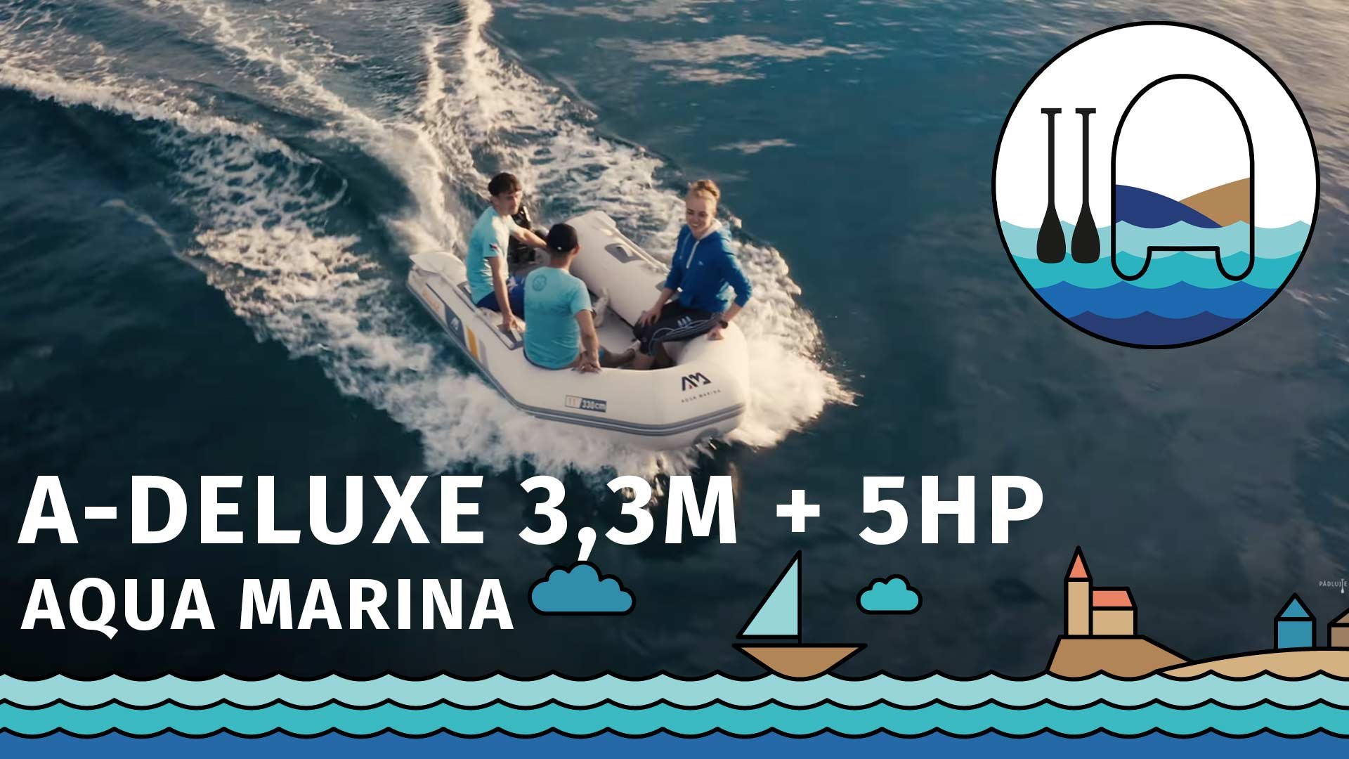 Schlauchboot AQUA MARINA DELUXE 3,3m AL mit Außenbordmotor 5 PS