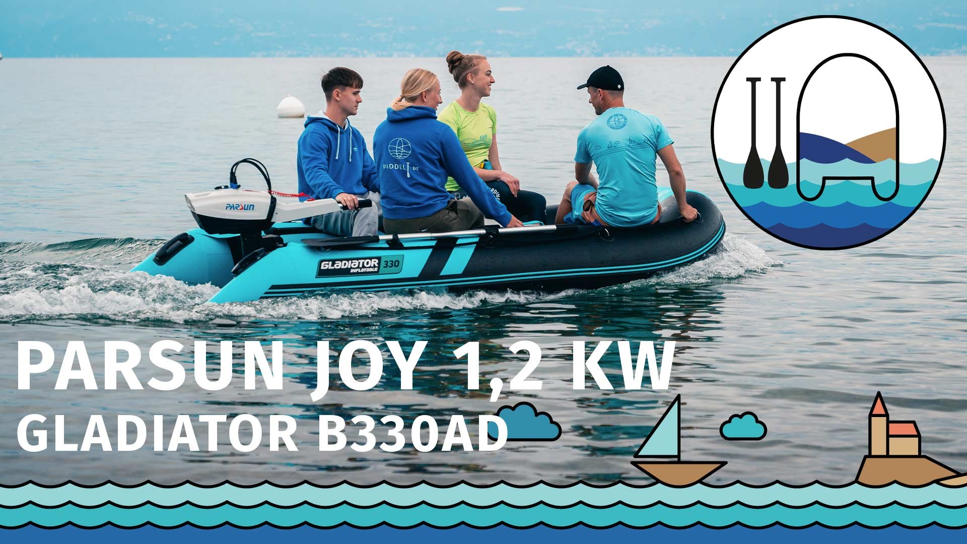 Test Schlauchboot GLADIATOR B330AD mit Elektro-Außenborder PARSUN Joy