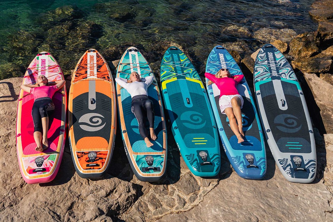 Damen outfit 10 - Rosa - SUP board GLADIATOR PRO, lycra, COOL Flip-Flops