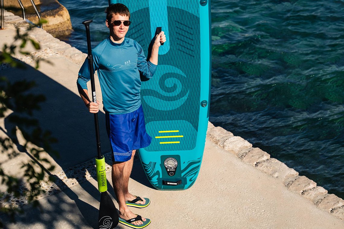 Herren outfit 2 - Gelb - SUP board GLADIATOR PRO, lycra, COOL Flip-Flops