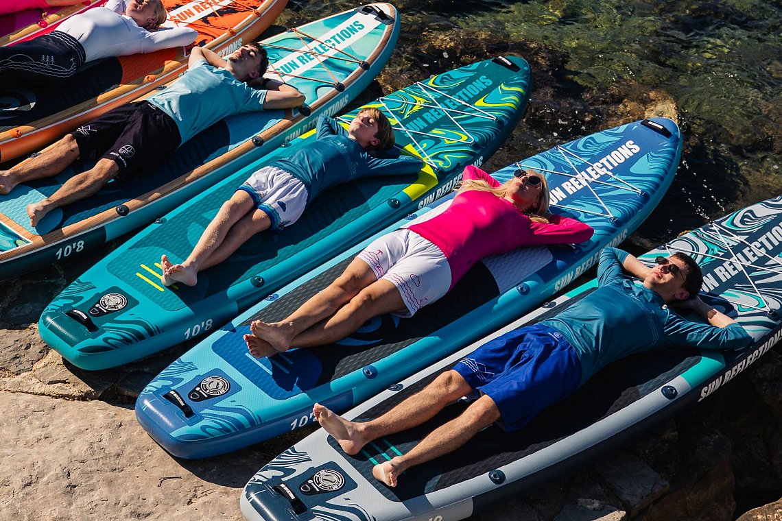 Herren outfit 2 - Gelb - SUP board GLADIATOR PRO, lycra, COOL Flip-Flops