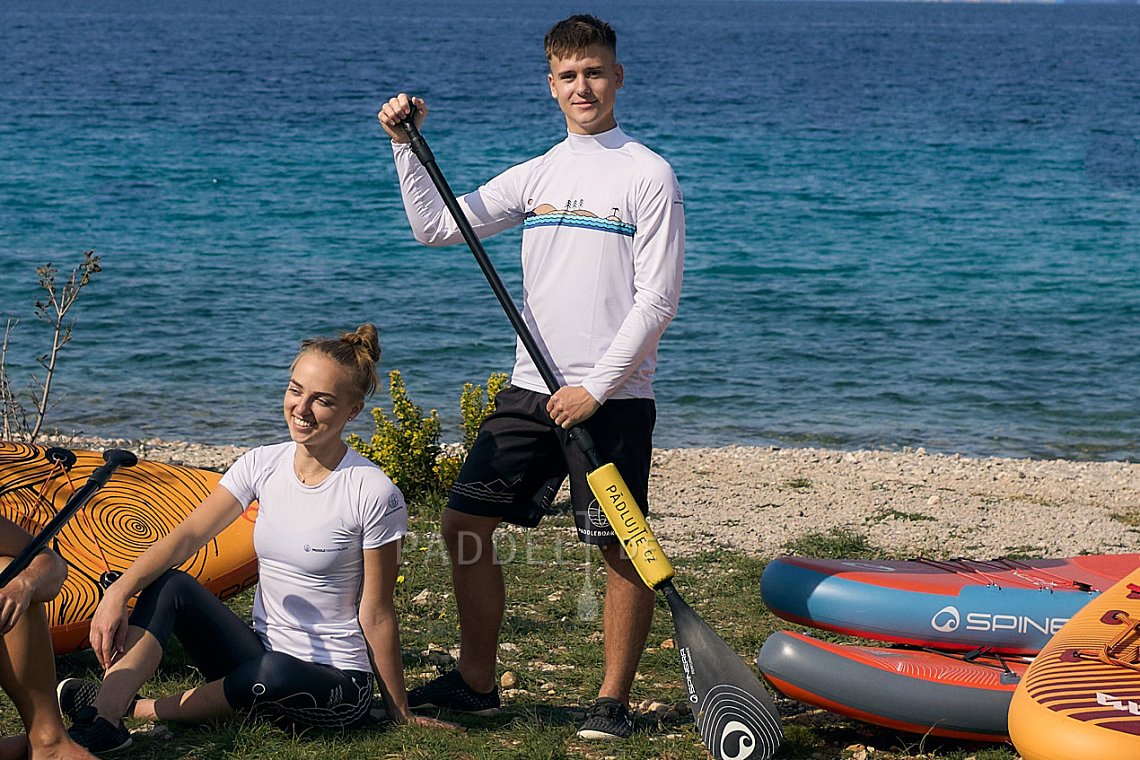 Herren Outfit 1 - Orange - lycra langarm, MMA-Shorts černé fürs sup-board