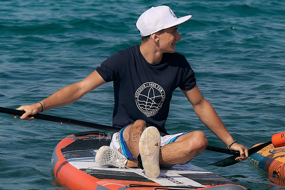 Herren Outfit 2 - Orange - t-shirt bio baumwolle, kraťasy volné fürs sup-board