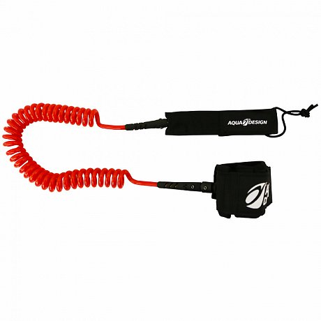 AQUADESIGN Coil Leash 10' rot - Sicherheitsleine für SUP