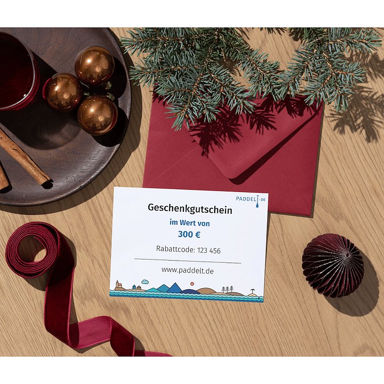 Geschenkgutschein für ein Einkauf bei PADDELT.DE