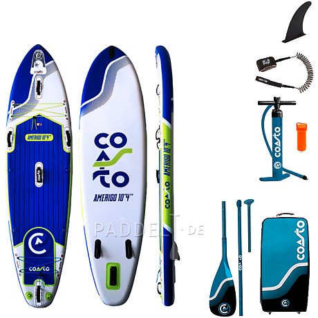 SUP COASTO AMERIGO 10'4 mit Paddel - aufblasbares Stand Up Paddle Board