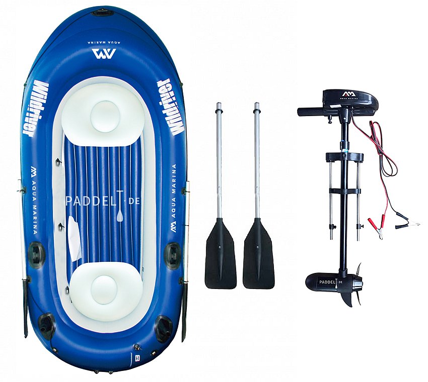 AQUA MARINA Wildriver blue, aufblasbares Boot + MOTOR AQUA MARINA T-18