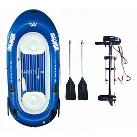 AQUA MARINA Wildriver blue, aufblasbares Boot + MOTOR AQUA MARINA T-18