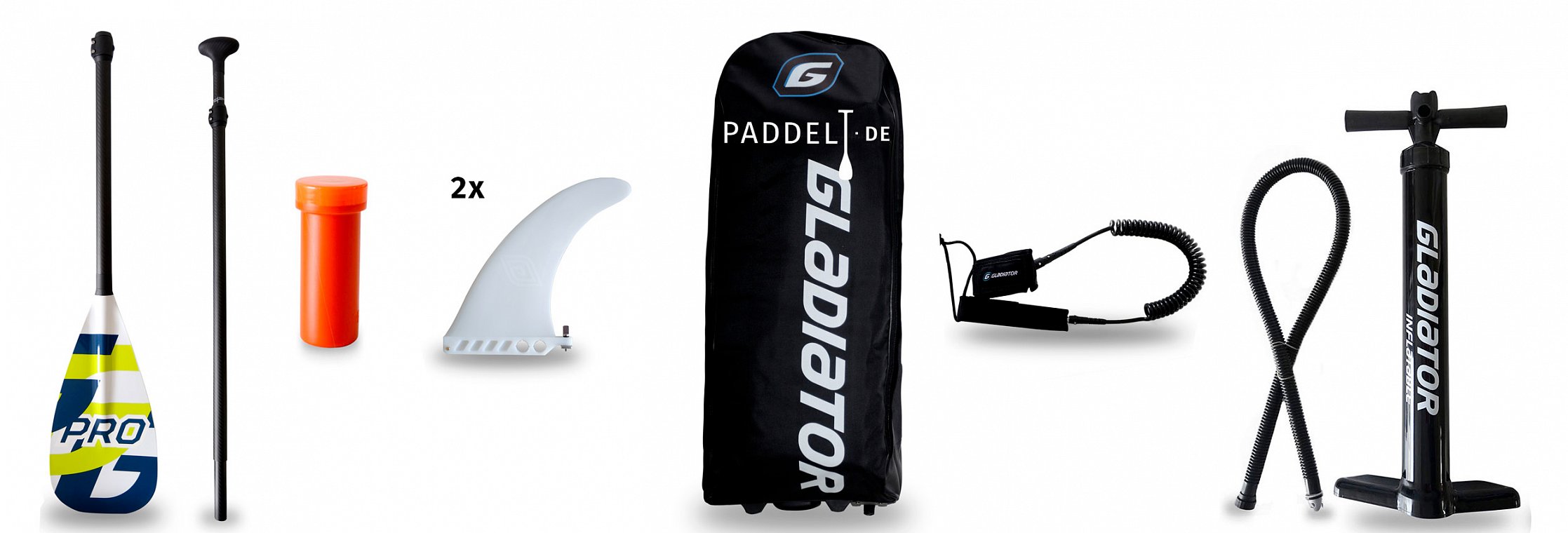 GLADIATOR PRO mit Paddel - aufblasbares Stand Up Paddle Board