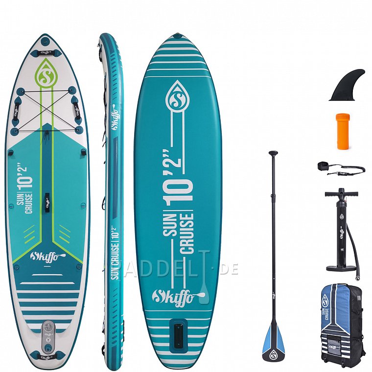 Pack SUP Gonflable SKIFFO Windsup 10'4 – Planche Stand Up Paddle Bleue Avec Pagaie