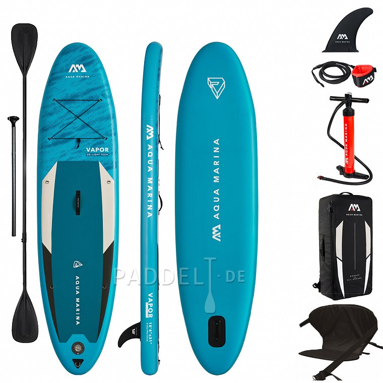SUP AQUA MARINA VAPOR 10'4 SET 2021 - aufblasbares Stand Up Paddle Board