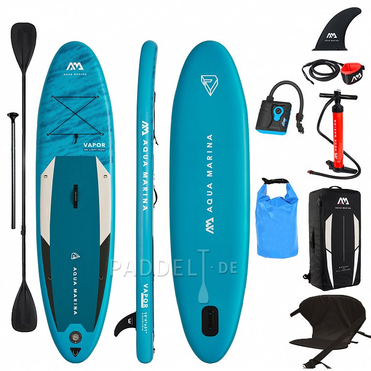 SUP AQUA MARINA VAPOR 10'4 SET 2021 - aufblasbares Stand Up Paddle Board