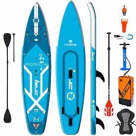 SUP ZRAY F4 FURY EPIC 12'0 mit Paddel - aufblasbares Stand Up Paddle Board, Windsurfboard und Kajak