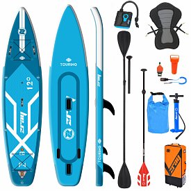 SUP ZRAY F4 FURY EPIC 12'0 mit Paddel - aufblasbares Stand Up Paddle Board, Windsurfboard und Kajak