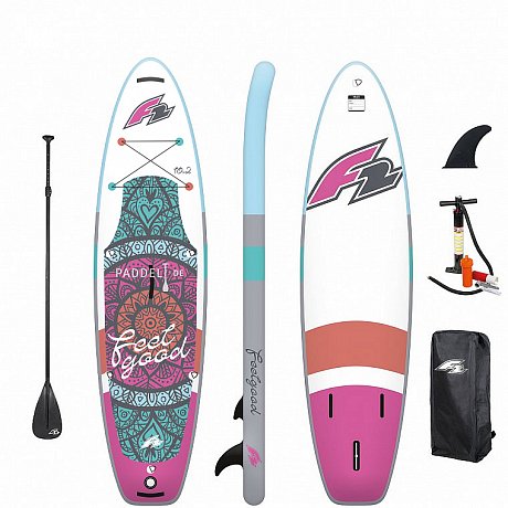 aufblasbares mit - F2 Stand SUP Board PINK Paddle FEELGOOD 10\'2 Up Paddel