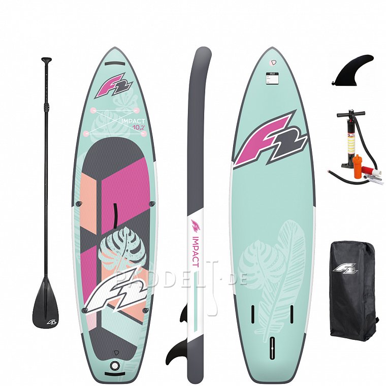 SUP F2 IMPACT 10'2 PINK mit Paddel - aufblasbares Stand Up Paddle Board