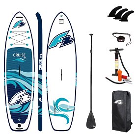 SUP F2 CRUISE WINDSURF 10'6 TEAM TURQUISE - aufblasbares Stand Up Paddle Board und Windsurfboard