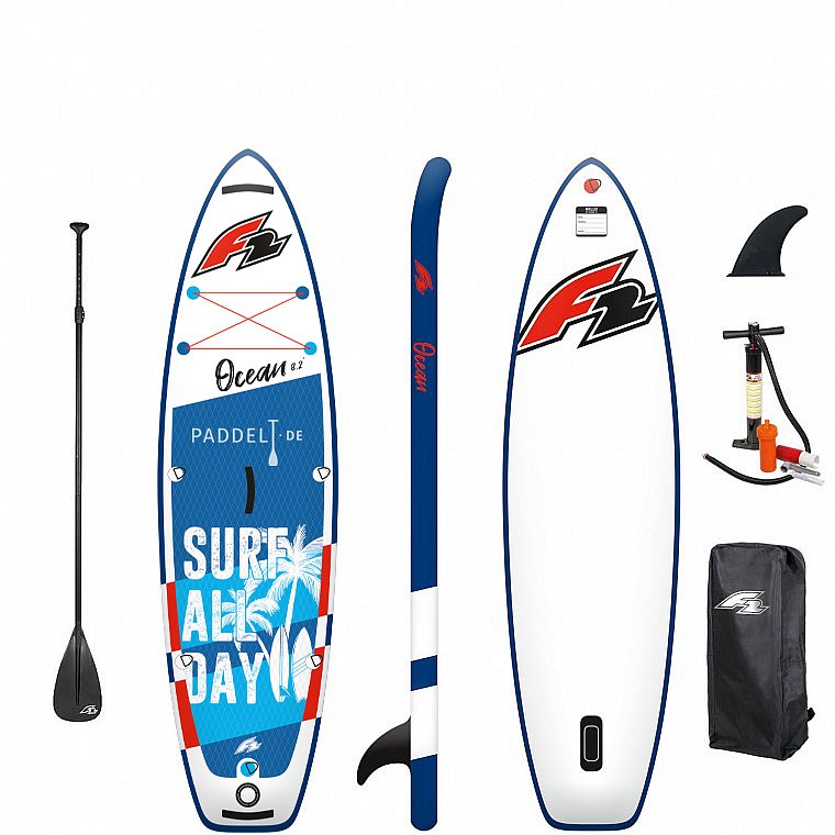 SUP F2 OCEAN BOY 9'2 BLUE mit Paddel - aufblasbares Stand Up Paddle Board