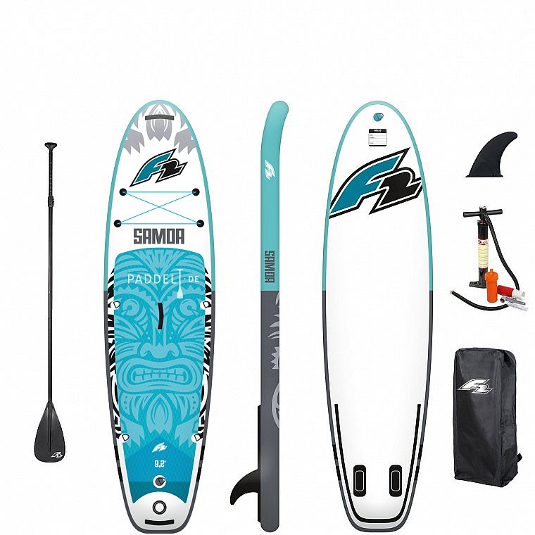 SUP F2 SAMOA KID 9'2 BLUE mit Paddel - aufblasbares Stand Up Paddle Board