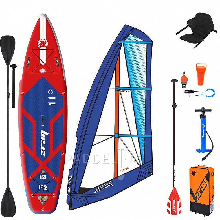 ZRAY F2 FURY PRO 11'0 WindSUP incl. Segel - aufblasbares Stand Up Paddle Board, Windsurfboard und Kajak