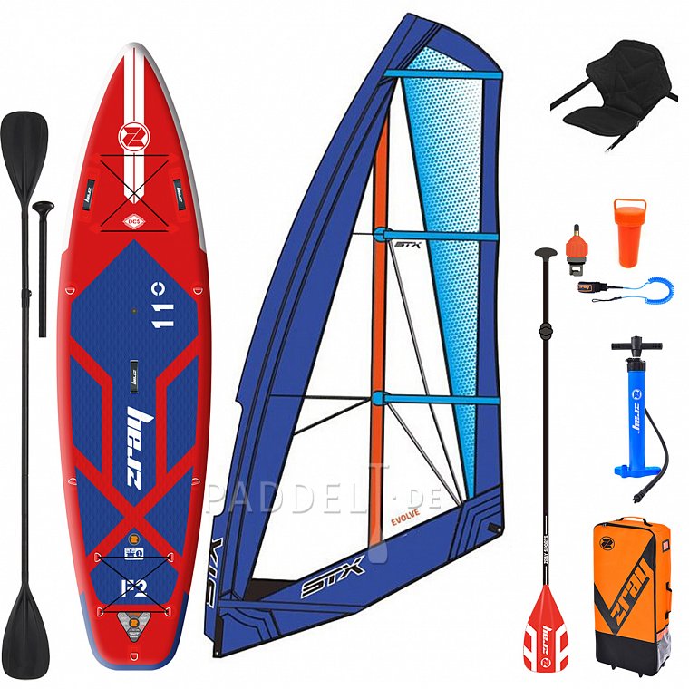 ZRAY F2 FURY PRO 11'0 WindSUP incl. Segel - aufblasbares Stand Up Paddle Board, Windsurfboard und Kajak