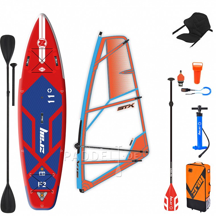 ZRAY F2 FURY PRO 11'0 WindSUP incl. Segel - aufblasbares Stand Up Paddle Board, Windsurfboard und Kajak