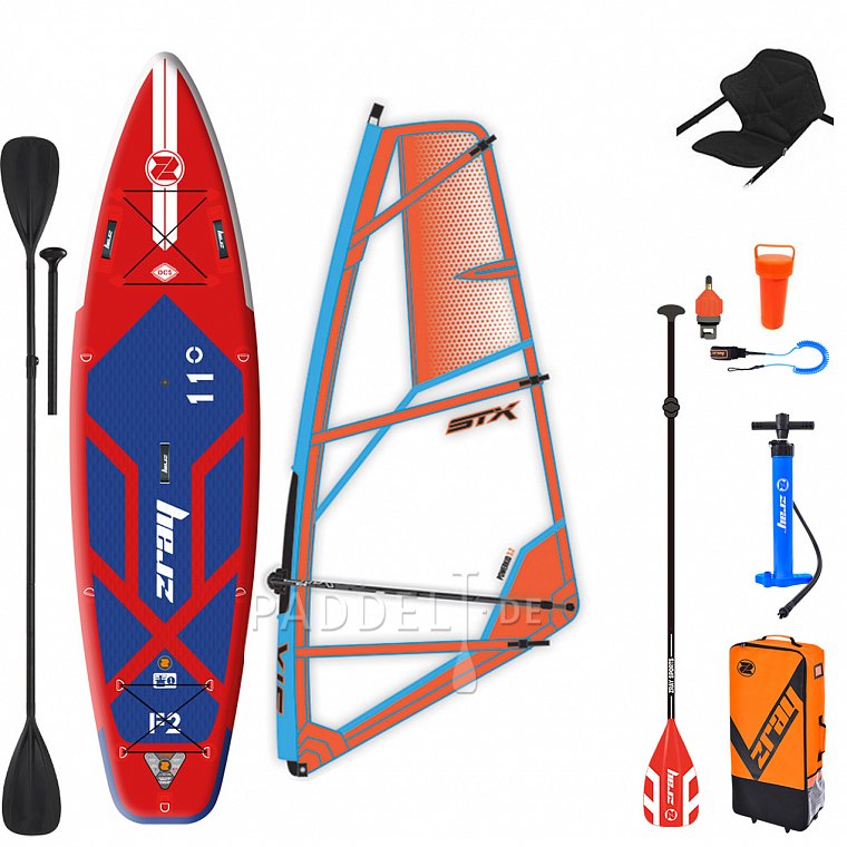 ZRAY F2 FURY PRO 11'0 WindSUP incl. Segel - aufblasbares Stand Up Paddle Board, Windsurfboard und Kajak