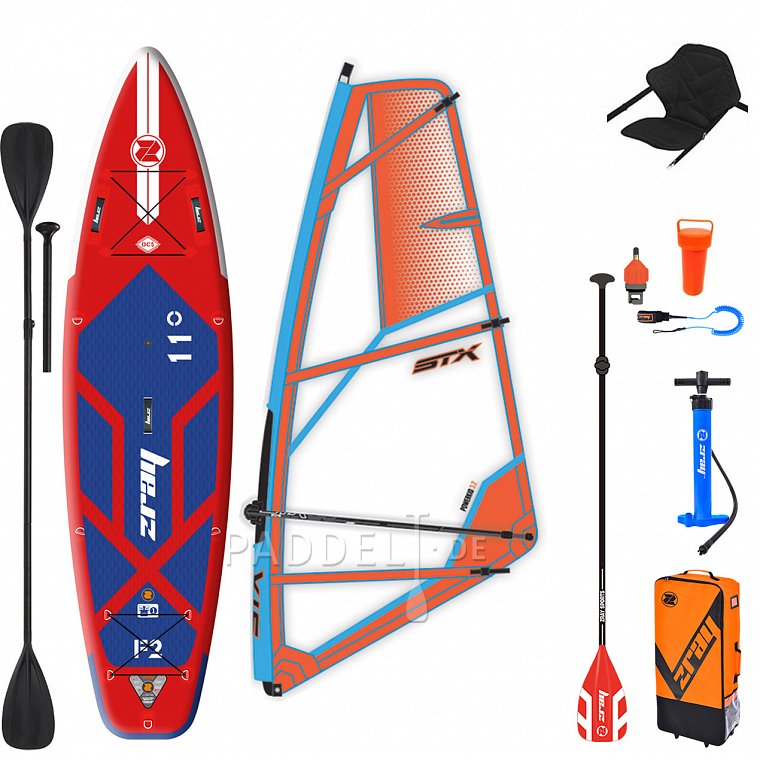 ZRAY F2 FURY PRO 11'0 WindSUP incl. Segel - aufblasbares Stand Up Paddle Board, Windsurfboard und Kajak