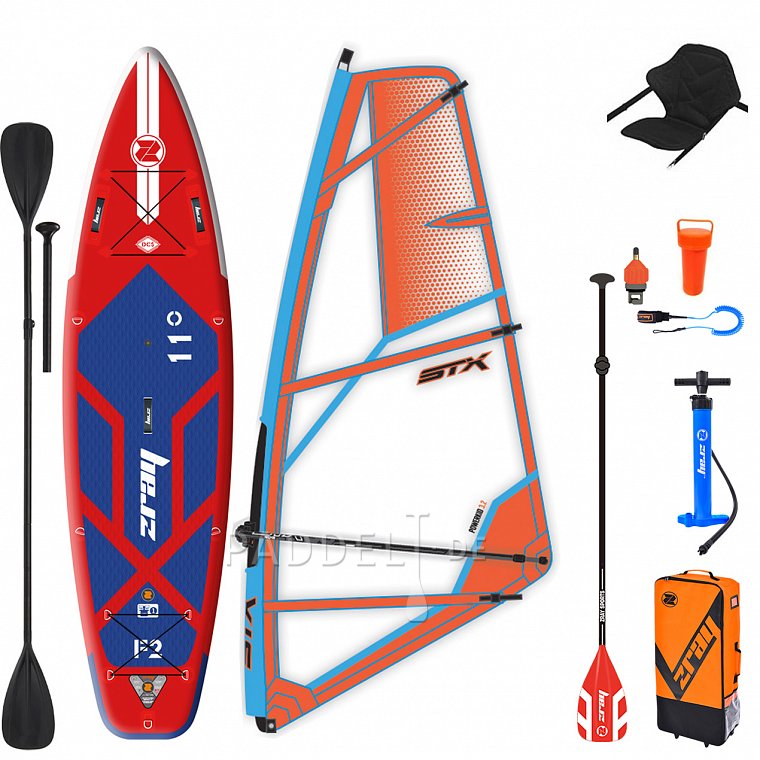 ZRAY F2 FURY PRO 11'0 WindSUP incl. Segel - aufblasbares Stand Up Paddle Board, Windsurfboard und Kajak