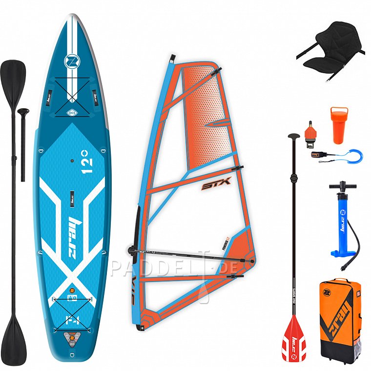 ZRAY F4 FURY EPIC 12'0 WindSUP incl. Segel - aufblasbares Stand Up Paddle Board, Windsurfboard und Kajak