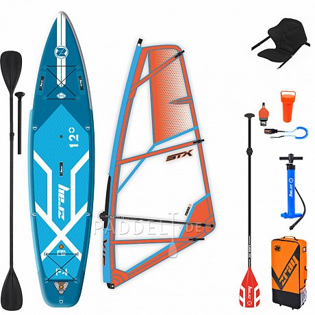 ZRAY F4 FURY EPIC 12'0 WindSUP incl. Segel - aufblasbares Stand Up Paddle Board, Windsurfboard und Kajak