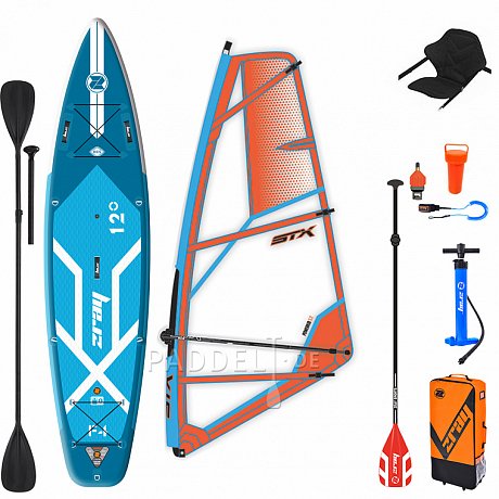 ZRAY F4 FURY EPIC 12'0 WindSUP incl. Segel - aufblasbares Stand Up Paddle Board, Windsurfboard und Kajak