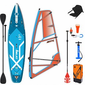 ZRAY F4 FURY EPIC 12'0 WindSUP incl. Segel - aufblasbares Stand Up Paddle Board, Windsurfboard und Kajak