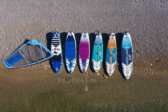 SUP SKIFFO SMU 10'4 COMBO - aufblasbares Stand Up Paddle Board, Windsurfboard und Kajak