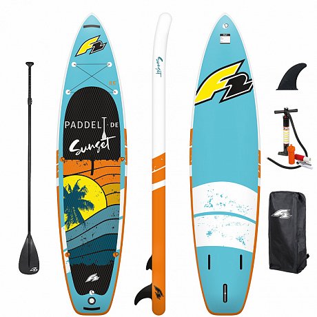 SUP F2 SUNSET 11'2 TURQUISE mit Paddel - aufblasbares Stand Up Paddle Board