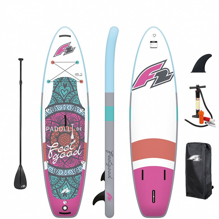 SUP F2 FEELGOOD 11'2 PINK mit Paddel - aufblasbares Stand Up Paddle Board