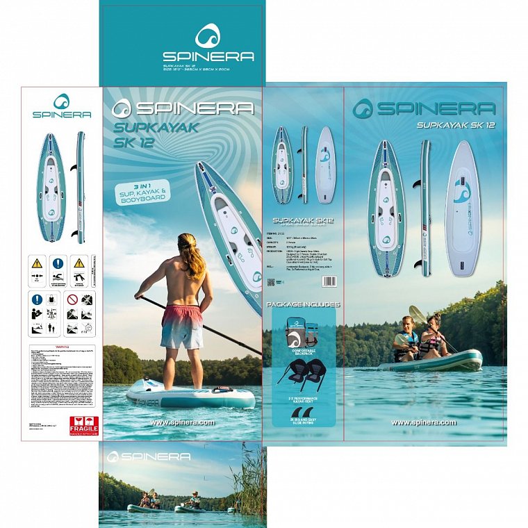 SUP SPINERA SUPKAYAK SK12, 12'0 - aufblasbares Stand Up Paddle Board