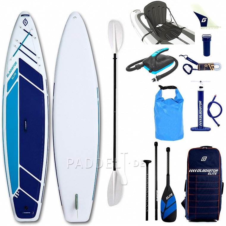 SUP GLADIATOR ELITE 11'2 TOURING mit Paddel - aufblasbares Stand Up Paddle Board