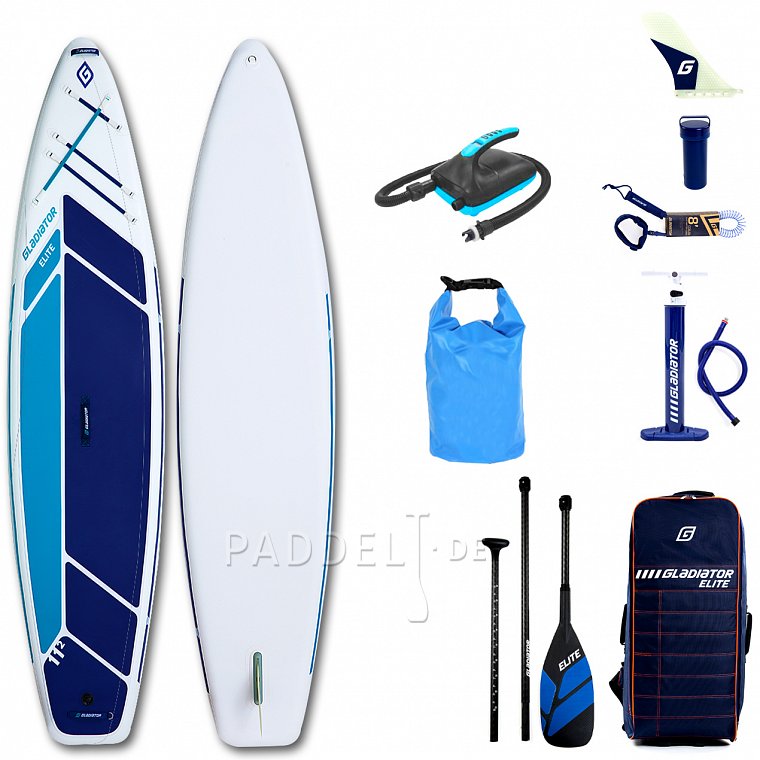 SUP GLADIATOR ELITE 11'2 TOURING mit Karbon Paddel Modell 2022 - aufblasbares Stand Up Paddle Board