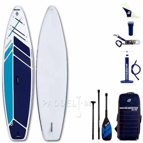 SUP GLADIATOR ELITE 11'4 TOURING  mit Karbon Paddel - aufblasbares Stand Up Paddle Board