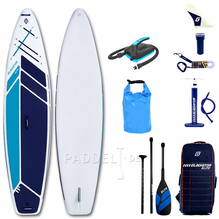 SUP GLADIATOR ELITE 11'4 TOURING  mit Karbon Paddel Modell 2022 - aufblasbares Stand Up Paddle Board