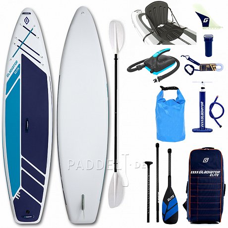 SUP GLADIATOR ELITE 11'6 TOURING mit Karbon Paddel - aufblasbares Stand Up Paddle Board