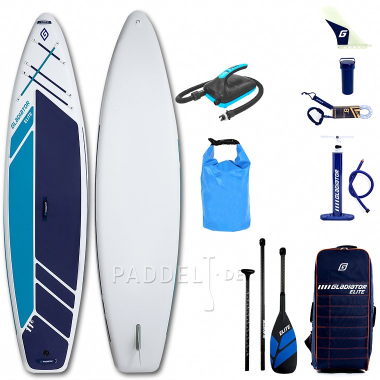 SUP GLADIATOR ELITE 11'6 TOURING mit Karbon Paddel Modell 2022 - aufblasbares Stand Up Paddle Board