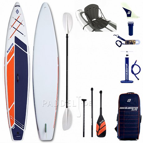 SUP GLADIATOR ELITE 12'6 Sport mit Karbon Paddel - aufblasbares Stand Up Paddle Board